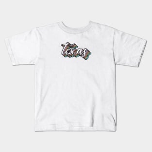 Texas Cursive Rainbow Design Kids T-Shirt